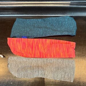 Headbands Set - 3 Gray, Red, and Blue